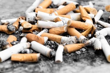 Pile of cigarette butts- Families Advocating for Chemical & Toxics Safety