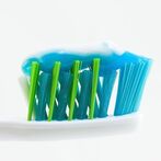 Toothbrush with blue toothpaste- Families Advocating for Chemical & Toxics Safety